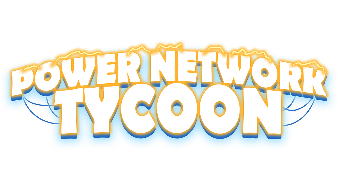 Power Network Tycoon official game logo in 16:9 widescreen format (1280×720 pixels)