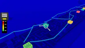 Screenshot of IR camera interface being used to check temperature of substation