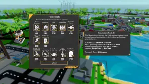 Screenshot of the research and technology upgrade interface
